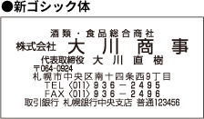 新ゴシック体　名入れ見本