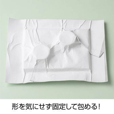 テープのいらない梱包紙 白厚紙 開封注意 (ネコポス対応サイズ)の画像04