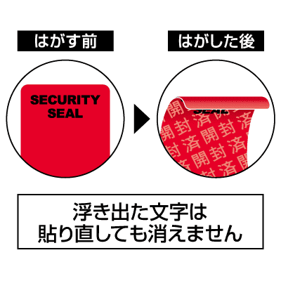 ご確認用　ポイントシール他 貼った面に跡が残らない開封防止シール 9面 レッド｜HISAGO ヒサゴ株式