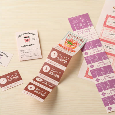 自分で作れるチケット・回数券 6枚綴り ライトピンクの画像03