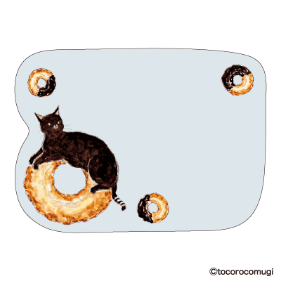 しっかり貼れるピタふせん L（メッセージタイプ）／トコロコムギ チョコレートドーナツにゃんこの画像02