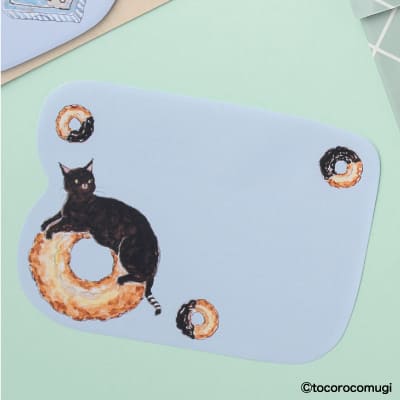 しっかり貼れるピタふせん L（メッセージタイプ）／トコロコムギ チョコレートドーナツにゃんこの画像03