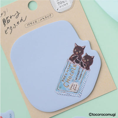 しっかり貼れるピタふせん M（メモタイプ）／トコロコムギ 食べかけの板チョコにゃんこの画像03