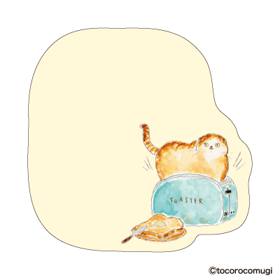 しっかり貼れるピタふせん M（メモタイプ）／トコロコムギ 焼きたてトーストにゃんこの画像02