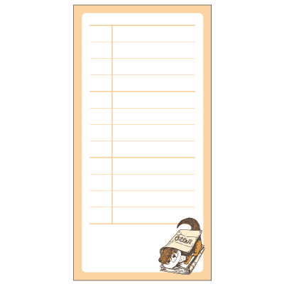 立つふせん 読書家のカワウソ／三分割罫線の画像02