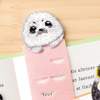 ANIMAL BOOKMARKER 刺繍しおり アザラシの画像02