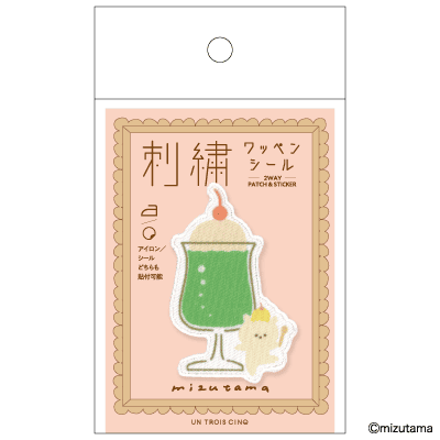 mizutama 刺繍ワッペンシール メロンソーダクマの画像01