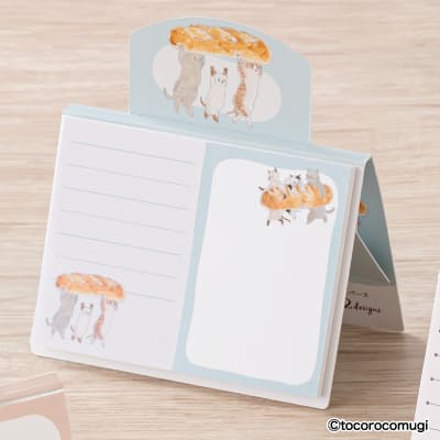 立つふせんBIG てくてくパン屋さんにゃんこ／罫線 ＆ フリースペースの画像03