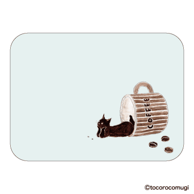 しっかり貼れるピタふせん L（メッセージタイプ）／トコロコムギ こぼれちゃったコーヒーにゃんこの画像02