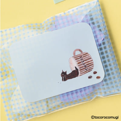 しっかり貼れるピタふせん L（メッセージタイプ）／トコロコムギ こぼれちゃったコーヒーにゃんこの画像03