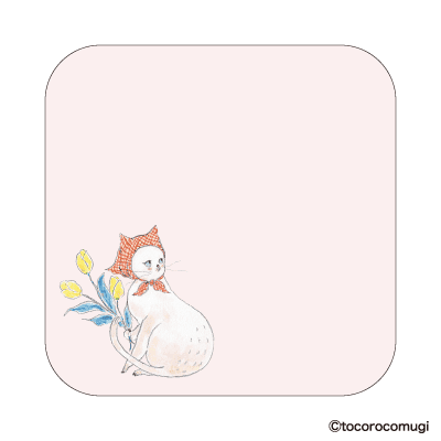 しっかり貼れるピタふせん M（メモタイプ）／トコロコムギ 恋するチューリップにゃんこの画像02