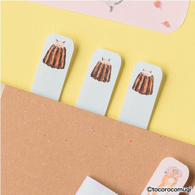 しっかり貼れるピタふせん S（ブックマークタイプ）／トコロコムギ かくれんぼカヌレにゃんこの画像03