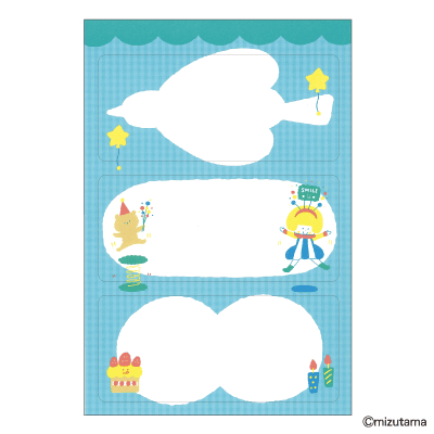 mizutama ちょい書きシール 長方形 スマイルの画像02