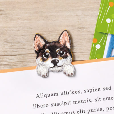 ANIMAL BOOKMARKER 刺繍しおり 黒柴の画像02