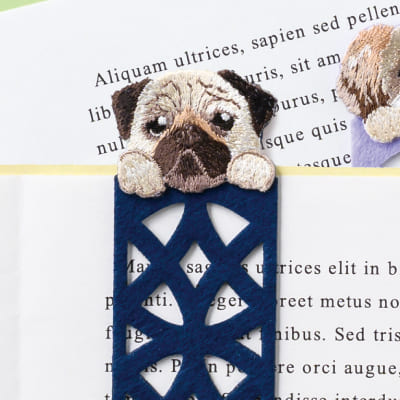 ANIMAL BOOKMARKER 刺繍しおり パグの画像02