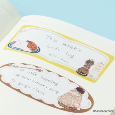 トコロコムギ ちょい書きシール 長方形 はらぺこランチメニューにゃんこの画像03