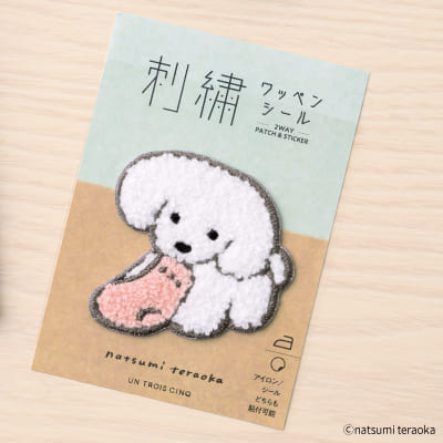 てらおかなつみ 刺繍ワッペンシール くつしたといぬの画像02