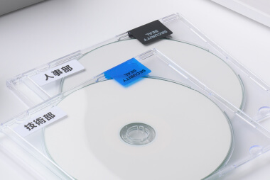 CDケースに貼った場合の使用例画像