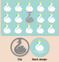 UTC010Swan(白鳥) - クリップつきメッセージカード
