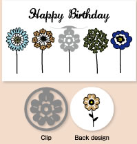 UTC013Flower(花) - クリップつきメッセージカード