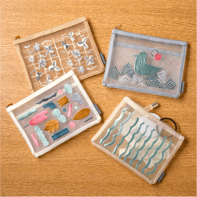 「刺繍メッシュポーチ」のイメージ画像